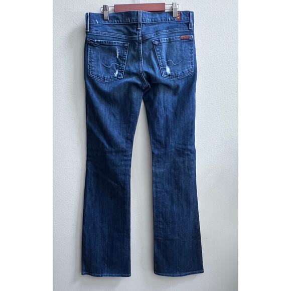 7 For All Mankind Bootcut Women's Jean Size 28 Medium Wash Straight Leg Denim - Picture 2 of 8